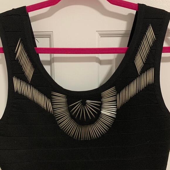 Forever 21 Black Mini Dress with and silver embellishments size large NWT - Picture 2 of 7